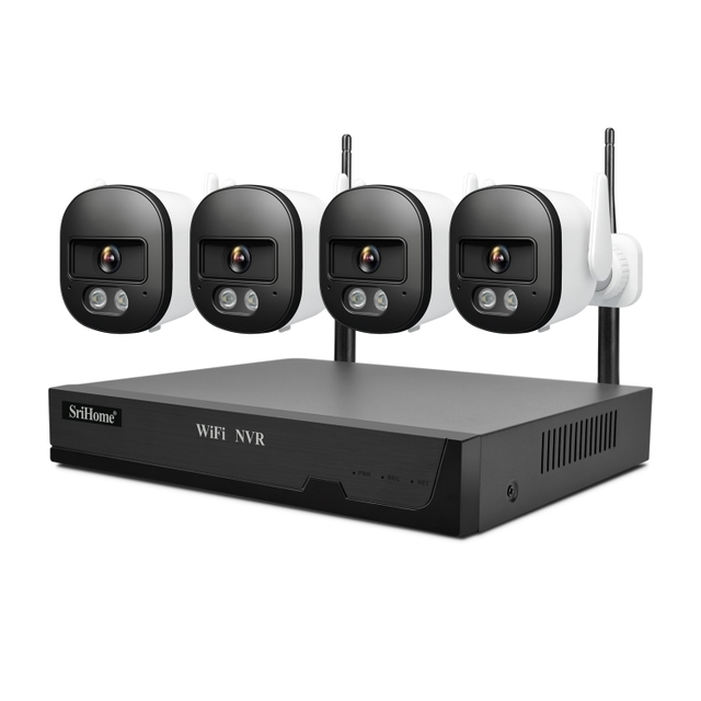 Wholesale HD 4 Channel WiFi Network Video Recorder Waterproof Surveillance Webcam Two-way Voice Wireless Camera Night Version