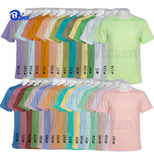Vente en gros T-shirts unisexe grande taille 95% coton 5% Spandex couleurs <span class=keywords><strong>pastel</strong></span> unies t-shirts promotionnels vierges vintage à transfert de chaleur - Product Image 5