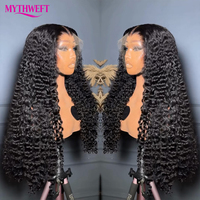 Perruque en cheveux humains brésiliens vierges bruts Jerry Curl, transparente, sans colle, avec dentelle suisse HD 4x4 5x5, pour femmes noires