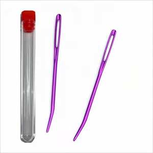 Aguja <span class=keywords><strong>de</strong></span> tejer <span class=keywords><strong>de</strong></span> ojo grande <span class=keywords><strong>de</strong></span> aluminio <span class=keywords><strong>de</strong></span> alta visibilidad, curvada, para <span class=keywords><strong>lana</strong></span> y suéteres, portátil, ecológica, duradera, para costura a mano - Product Image 2