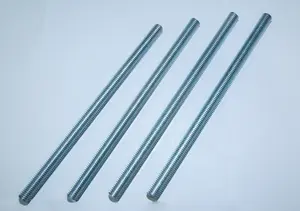 High Quality Metric Threaded Rods M2 M12 Galvanized DIN975 Bag Plain Silver OEM Customized Steel Heavy Building Time Surface Pcs