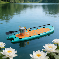 Planche de paddle gonflable tout-terrain premium de 15' avec PVC de qualité militaire Drop Stitch, kit complet ISUP à 3 ailerons pour 2 personnes