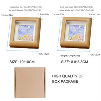 Nouveau mini cadre photo en bois, ornements carrés, cadre DIY, décoration murale, support de peinture en bois, cadeaux, artisanat