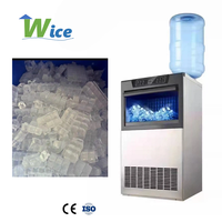 Máquina de Hielo en Cubos Pequeños y Duraderos de Fábrica WICE, 50kg 55kg 60kg, Producción Rápida de Hielo Puro, Autolimpieza, para Bares, Cafeterías, Tiendas de Té con Leche