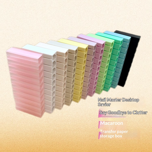 Boîte de rangement compacte rectangulaire imprimée en 3D à 10 compartiments pour papier de transfert nail art et papier ciel étoilé - Product Image 5