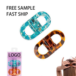 맞춤형 로고 자석 미끄럼 방지 헤어 클립 강력한 고정 중성 헤어 액세서리 여성 및 소녀용 자석 헤어 바렛 - Product Image 1