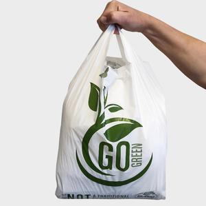 Custom Eco Friendly Biodegradable Cornstarch Plastic Shopping Bag Compostable Carrier Bag