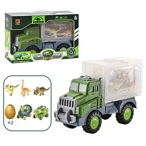New Dinosaur Transport Toy Car Children's Inertia Engineering Car 3 In 1 Storage Toy Car