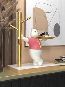 Ours créatif en résine ornement violent porte d'entrée stockage clé Sculpture Art pour maison bureau pour bijoux et pendaison de crémaillère cadeau - Product Image 3