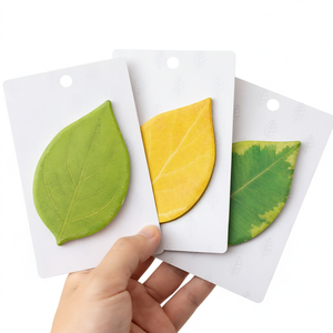 แผ่นโน้ตติดเองลายใบไม้ตกแต่งน่ารัก ของขวัญเครื่องเขียนตกแต่ง - Product Image 1