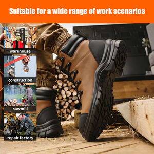 <span class=keywords><strong>Chaussures</strong></span> <span class=keywords><strong>de</strong></span> <span class=keywords><strong>sécurité</strong></span> GUYISA en cuir microfibre, embout en acier, protection anti-écrasement, imperméables, mi-montantes, antidérapantes, pour l'industrie et l'usine - Product Image 4