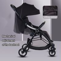 Poussette bébé pliable et compacte en lin et tissu Oxford, cadre en alliage d'aluminium, idéale pour les voyages en avion, pour enfants de 0 à 3 ans, nouvelle idée cadeau pour bébé