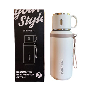 Join Hands Stainless Steel Insulated Water Bottle 316 Large Capacity With Handle And <b>Bowl</b> Lid For Travel And Car Use - Product Image 5