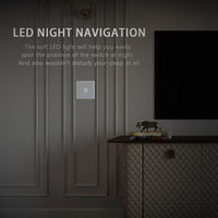 Interrupteur tactile intelligent Hooanke 1 Gang, norme EU/UK, interrupteur mural en verre trempé de 3,4 pouces, contrôle Tuya WiFi Alexa, OEM ODM pris en charge.