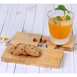 ที่รองแก้วไม้ไผ่ปริศนาสำหรับเครื่องดื่มขาตั้งสามขาเป็นมิตรกับสิ่งแวดล้อมจัดเก็บและทำความสะอาดได้สะดวก - Product Image 2