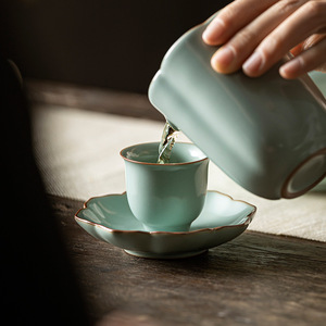 Ru Ware Small <b>Teacup</b> With Crackle Pattern Ceramic Tea Bowl For Kung Fu Tea Set Personal Cup New Chinese Style - Product Image 4
