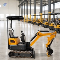 Mini-excavatrice de 1 tonne prête à être expédiée, avec auvent, garantie de 2 ans, CE EPA EURO5, excavatrice sur chenilles pour usage en jardinage