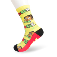 Chaussettes de skateboard personnalisables, mode américaine, en coton épais, motif jacquard urbain, chaussettes hautes élastiques à motif original