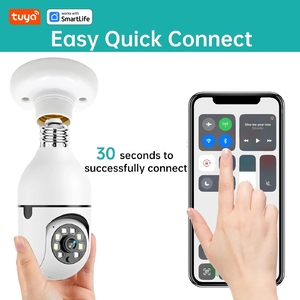 Caméra de sécurité WiFi E27 4MP CMOS Tuya Smart Home 2.4G avec vision nocturne, audio bidirectionnel et détection de mouvement mobile - Product Image 4