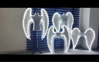 Ailes d'ange lumineuses en plumes blanches LED, accessoire de costume pour spectacle sur scène, accessoire de déguisement pour spectacle de nuit en boîte de nuit
