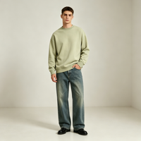 T-shirts à manches longues pour hommes AMLClever, 330 g/m², 100 % coton, coupe oversize, épaules tombantes, pull unisexe, impression DTG DTF, logo personnalisé, OEM