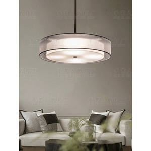 Lampe LED suspendue ronde en tissu, design minimaliste moderne, 50cm, 60cm, 80cm, pour salon, chambre à coucher, salle à manger, salon de thé, bureau - Product Image 3