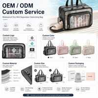 Sac de toilette imperméable avec logo personnalisé, séparation sec/humide, grande capacité, pour femmes, sac de voyage et de sport avec compartiment à chaussures