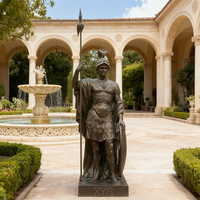 Statue de sculpture en bronze sur mesure, style paysage rétro, ornement héros romain antique pour entrée de villa