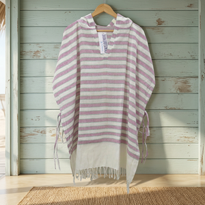 Serviette de bain Fouta, poncho personnalisé, serviettes turques, poncho de plage rayé Dyrable, poncho-serviette de plage dans différents styles d'Inde - Product Image 1
