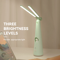 Lampe de bureau réglable à double tête, veilleuse personnalisée en forme de figurine, lampe de lecture douce pour la protection des yeux, lampe de chevet pour le sommeil