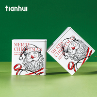 Boîte en métal carrée Tianhui en gros pour cadeaux de Noël, emballage métallique de luxe avec logo personnalisé