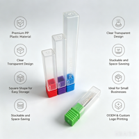 Boîte de rangement carrée transparente en PP pour crème contour des yeux, embouts de perceuse, emballage cosmétique pour petites entreprises, faible MOQ, fabrication OEM