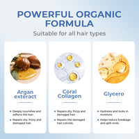 Crème de soin capillaire à la kératine biologique Divasea avec acide hyaluronique, collagène, huile d'argan, antipelliculaire et nourrissante