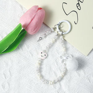 귀여운 동물 페르시 키 체인 아크릴 플러시 작은 공 전화 체인 - Product Image 5