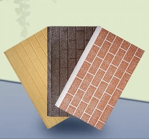 Panneaux sandwich en laine <span class=keywords><strong>de</strong></span> roche ignifugés, imperméables, isolants thermiquement et acoustiquement, avec revêtement métallique pour murs et toitures <span class=keywords><strong>de</strong></span> maisons préfabriquées - Product Image 2
