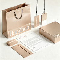 Ensemble d'emballages écologiques pour vêtements, sac en papier recyclable avec logo personnalisé, boîte cadeau pour la mode durable
