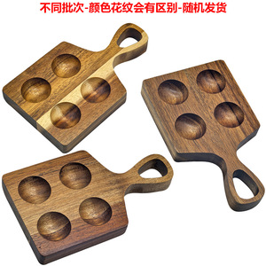 Bandeja para Huevos de Madera de Acacia con 4 Compartimentos y Asa, 188 mm x 110 mm, Almacenamiento de Cocina, Porta Huevos para Desayuno - Product Image 5