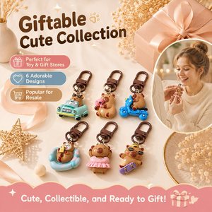 Porte-clés en résine Capybara en gros, pendentif mousqueton, breloque de sac, cadeau de rentrée scolaire, direct usine - Product Image 6