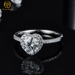 Anillo de Diamantes en Forma de Corazón de Diseño Romántico para Mujer, Platino, Diamante Cultivado en Laboratorio, Color D, Claridad VVS, Certificado IGI, Personalizado para Regalo - Product Image 2