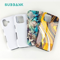 Coque de téléphone 3D en plastique écologique Subbank avec revêtement par sublimation et personnalisation pour iPhone 16, 15, 14 – Noël et Pâques