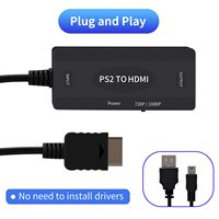 PS2 zu HDMI Adapter PS2 HDMI Konverterkabel Kompatibel mit PlayStation 2 PS1 PS3 Unterstützt 4:3 16:9 Bildschirme