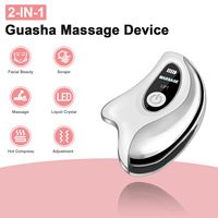 Handgehaltenes Gesichtsmassagegerät Elektrisches Gua Sha Gerät mit Konstanter Wärme und Vibration Dualer Modus Gesichtsstraffung Hautstraffung Schönheitspflege ABS