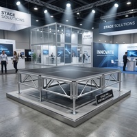 Scène d'événement/concert portable en aluminium avec plateforme antidérapante en contreplaqué 4x4 pieds, 4x8 pieds
