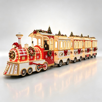 Train touristique sans rails sur le thème de Noël, équipement de parc d'attractions, manèges certifiés CE pour centres commerciaux extérieurs et festivals