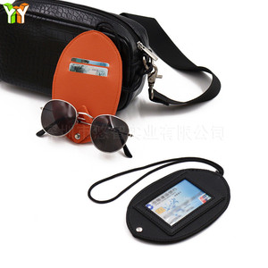 PU leather luggage tag <b>holder</b>, luggage boarding name tag, can be used to hang glasses chains, access cards, and <b>ID</b> card <b>holders</b>. - Product Image 3