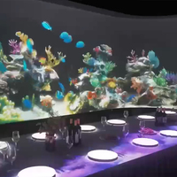 Table de cartographie à projection interactive pour restaurant immersif Hologramme 3D Lumières de salle en métal pour l'intérieur Expérience culinaire