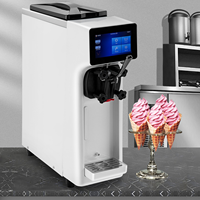 Machine à glace molle VEVOR EU/Chine de comptoir, 10-20L/H, trémie 4,5L, cylindre 1,6L, écran tactile