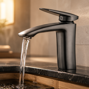 Robinet moderne en cuivre à poignée unique avec cartouche céramique, à poser sur le plan, pour lavabo et toilettes de salle de bain - Product Image 5