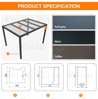 Pérgola Moderna de Aluminio Permanente para Jardín, Resistente al Viento, Pérgola Fija con Techo para Exteriores