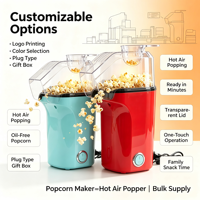 Machine à Popcorn Électrique Mini en Alliage d'Aluminium, Classe A+++ Écoénergétique, Technologie de Chauffage Rapide pour la Maison et l'Extérieur, Idéale pour la Famille